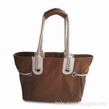 Canvas Tote with Thick Cord Handle, Big Metal Eyelet, Canvas Piece Reinforcement